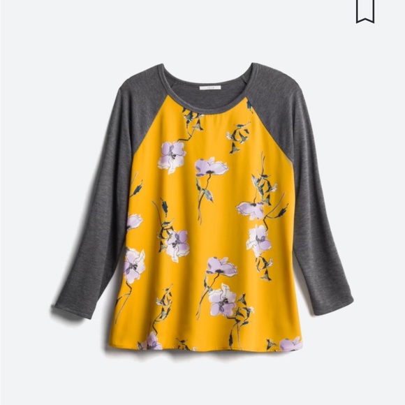 Tops - Mixed Material Long Sleeve Top